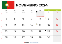Calendário novembro 2024 Portugal