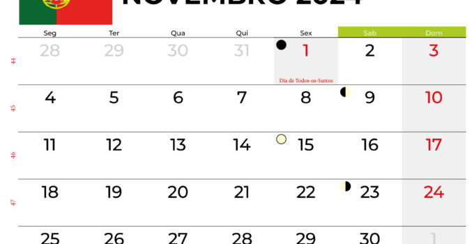 Calendário novembro 2024 Portugal