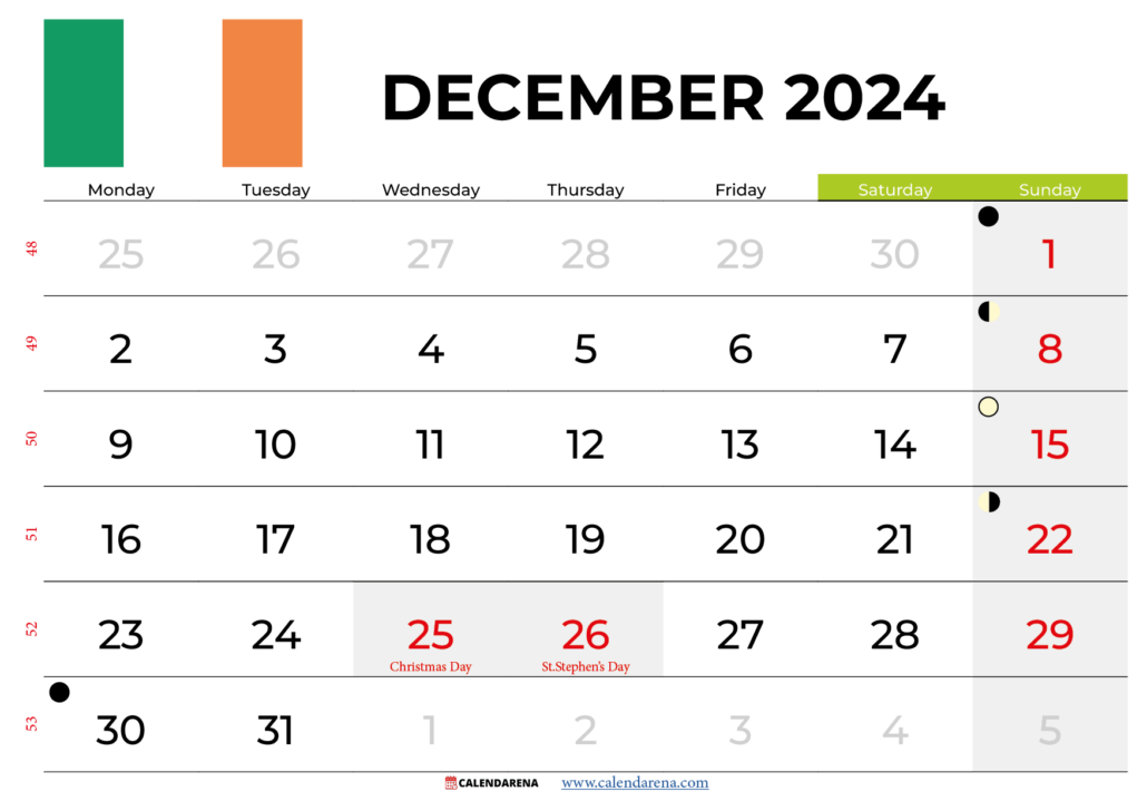 December 2024 Calendar Ireland