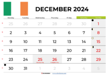 December 2024 Calendar Ireland