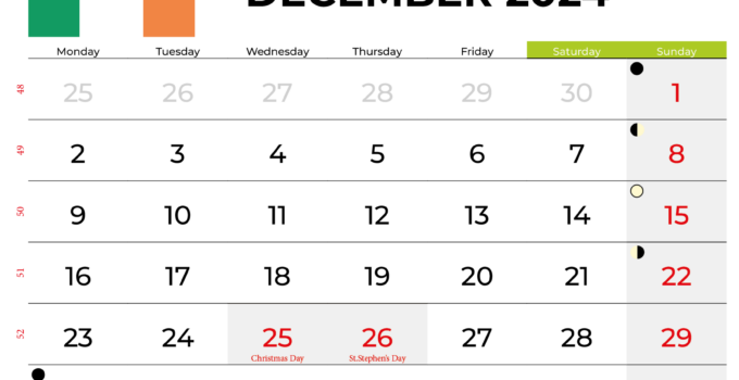 December 2024 Calendar Ireland