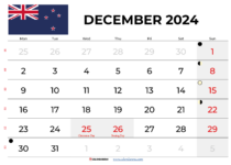 December 2024 Calendar Nz