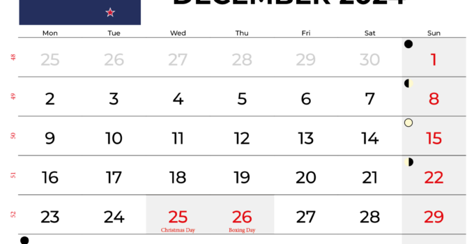 December 2024 Calendar Nz