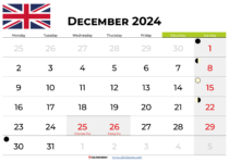 December 2024 Calendar Uk