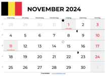 Kalender November 2024 België