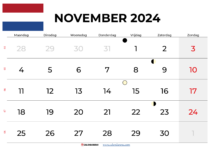 Kalender November 2024 Nederland