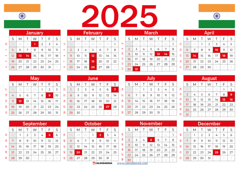 Calendar 2025 India With Holidays And Festivals