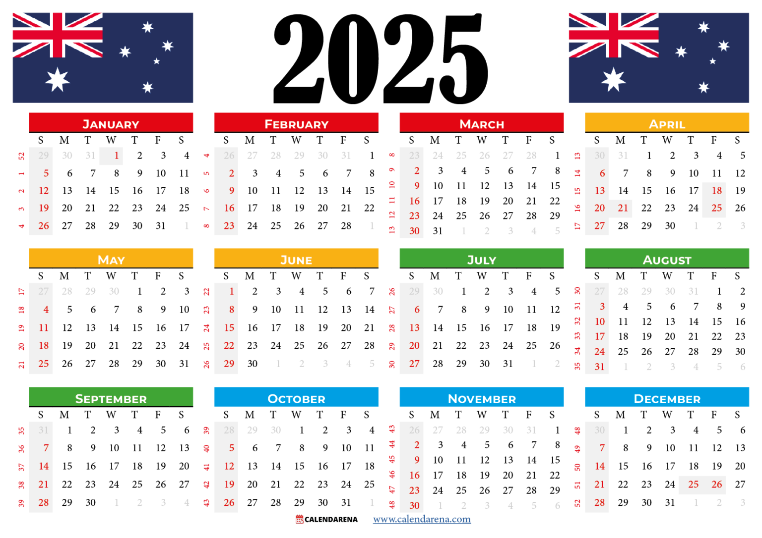 Calendar 2025 Australia With Holidays And Festivals