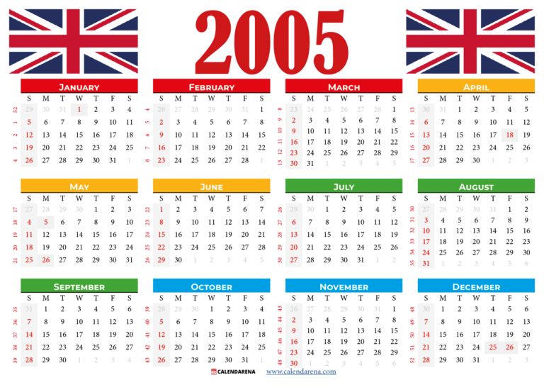 2025 Calendar UK With Holidays