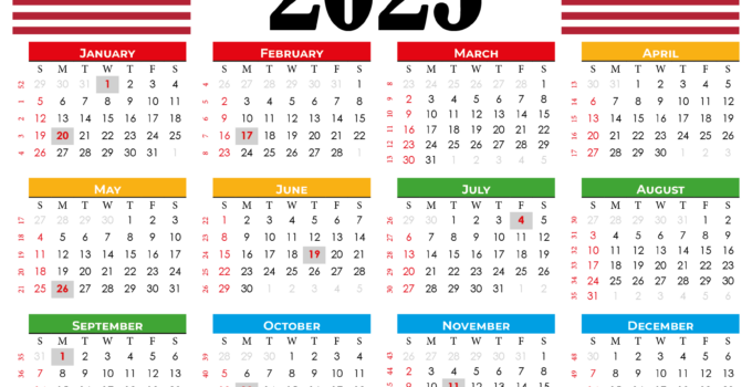 2025 Calendar USA with holidays