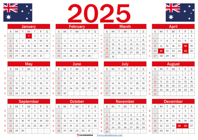 Calendar 2025 Australia With Holidays And Festivals