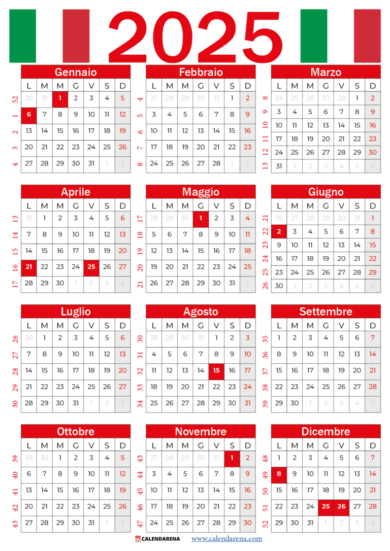 Calendario 2025 Con Festività Pdf