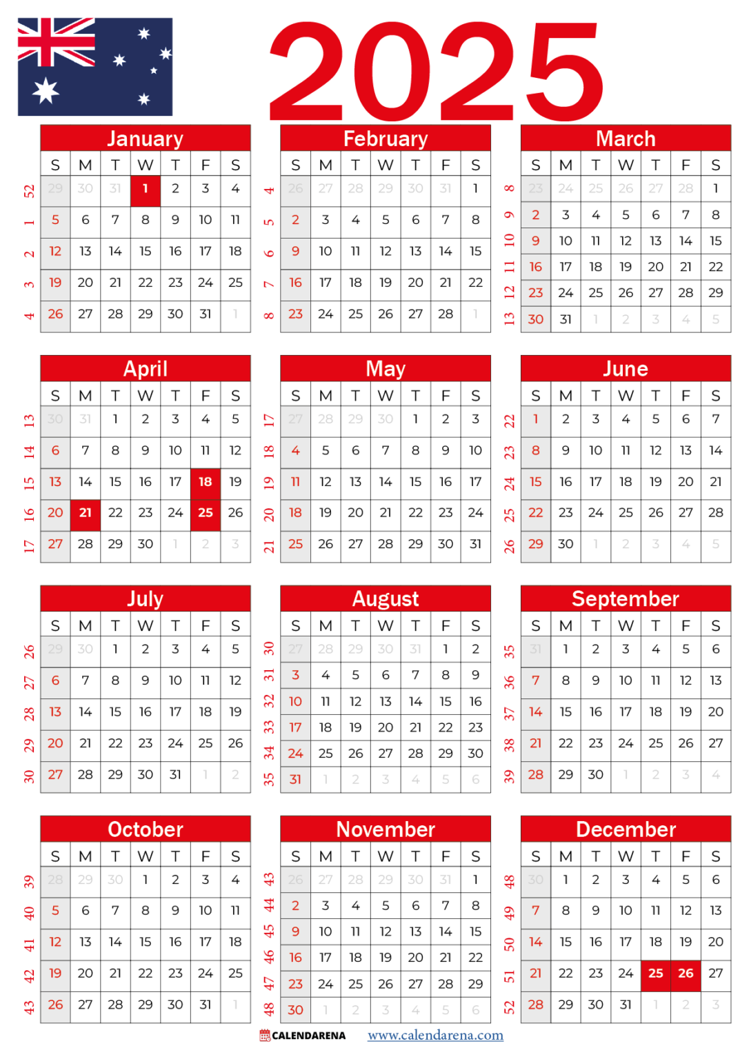 Calendar 2025 Australia With Holidays And Festivals