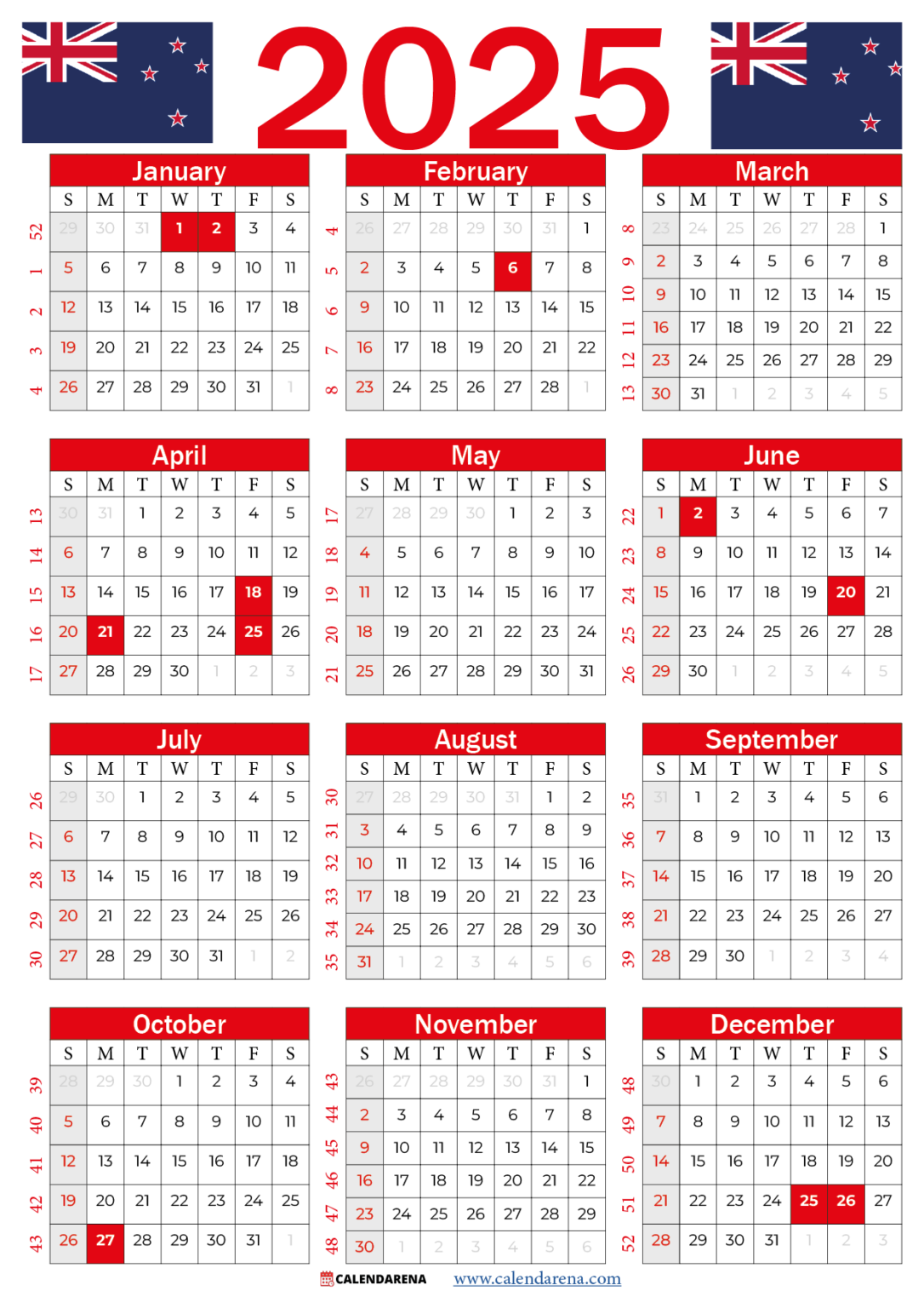 Nz Calendar Dates 2025 