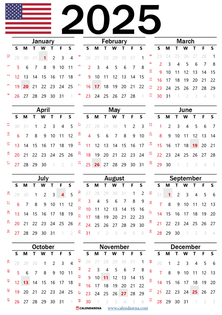 2025 Calendar USA: Dates And Holidays