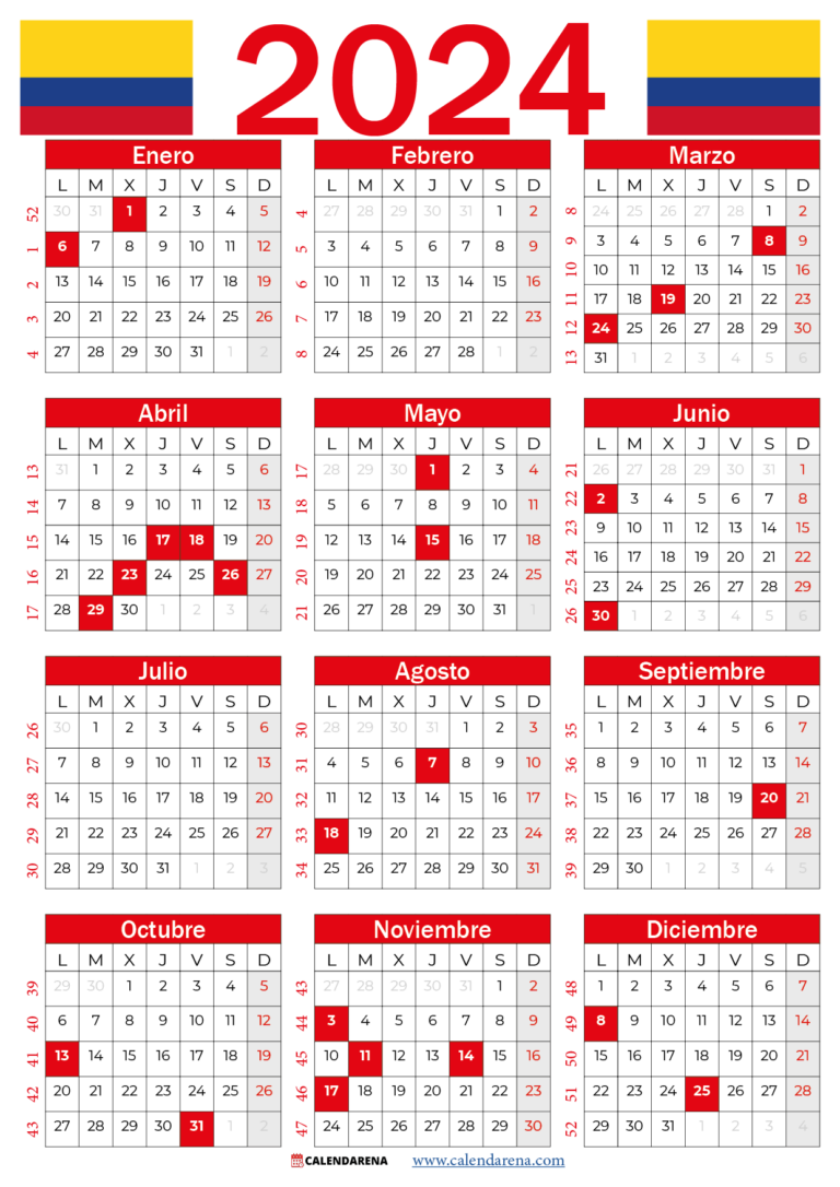 Calendario 2025 Colombia Con Festivos