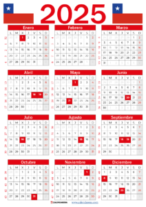 Calendario 2025 Chile Con Festivos Pdf