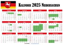 Kalender 2025 Niedersachsen