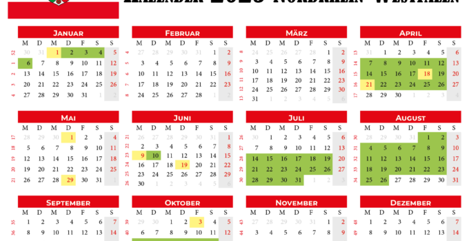 Kalender 2025 Nrw