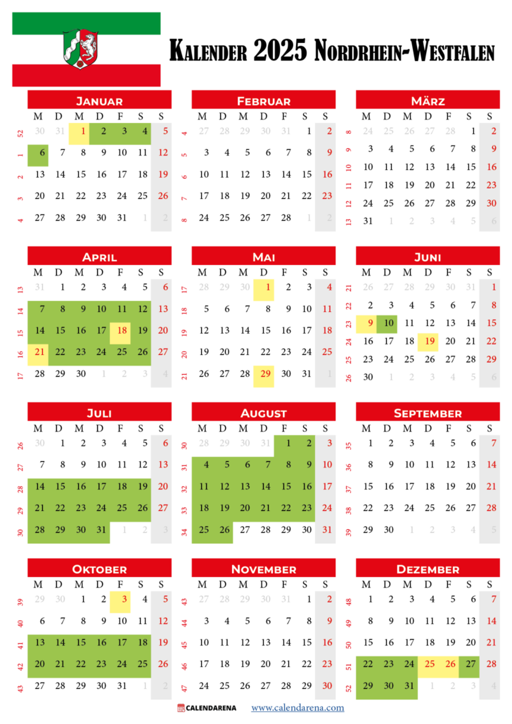 Kalender 2025 Nrw Planen Sie Ihren Urlaub Im Voraus