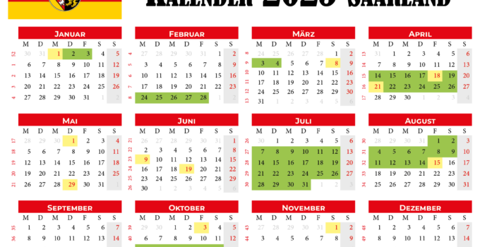Kalender 2025 Saarland