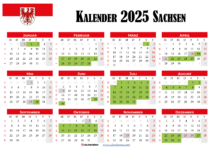 Kalender 2025 Sachsen