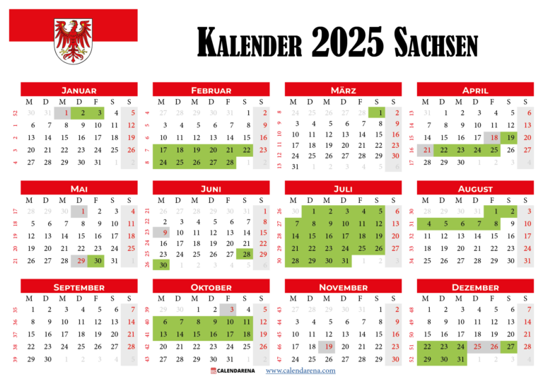 Kalender 2025 Sachsen: Planen Sie Ihren Urlaub Im Voraus