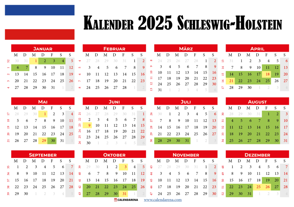 Kalender 2025 Schleswig-Holstein: Planen Sie Ihren Urlaub Im Voraus