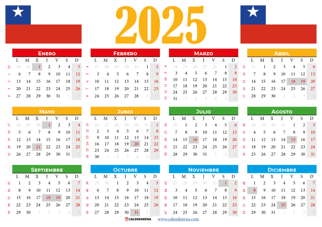 Calendario 2025 Chile Con Festivos PDF