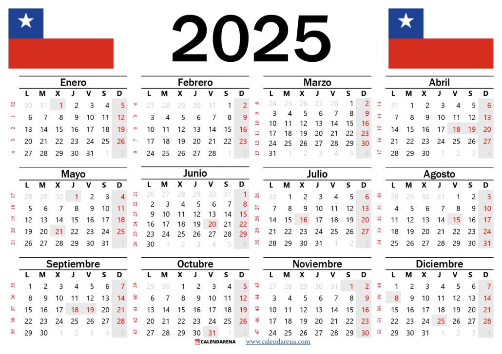 Calendario 2025 Chile Con Festivos PDF