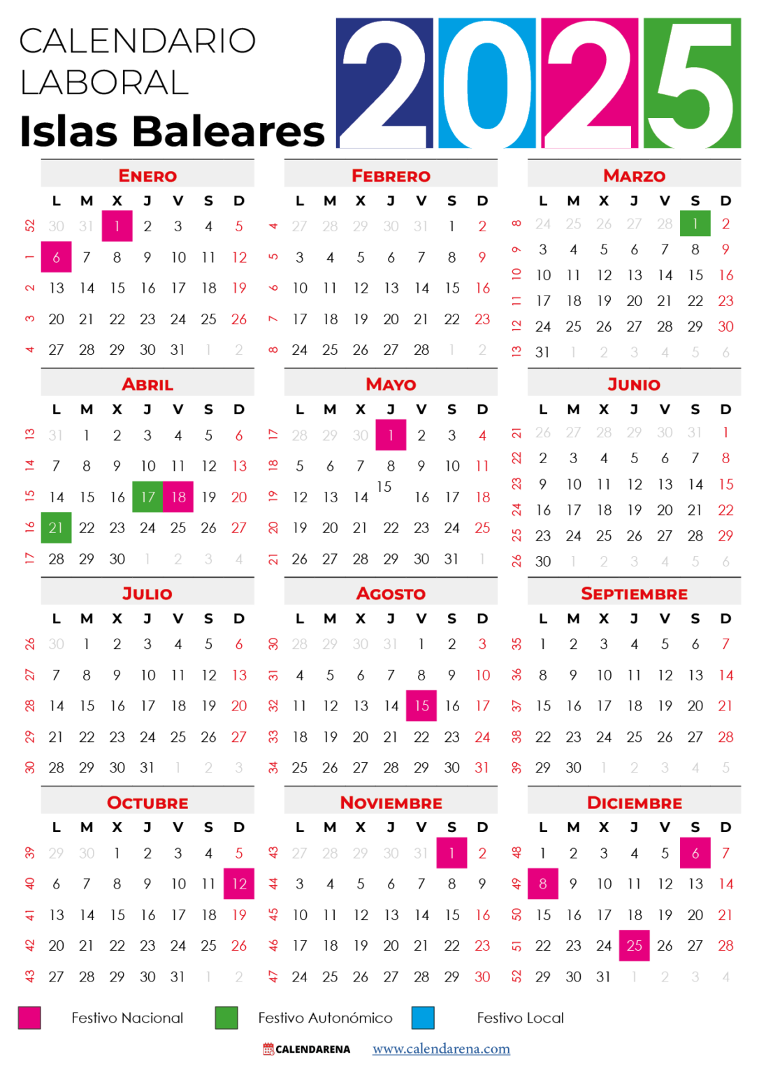 Calendario Laboral 2025 Baleares Pdf