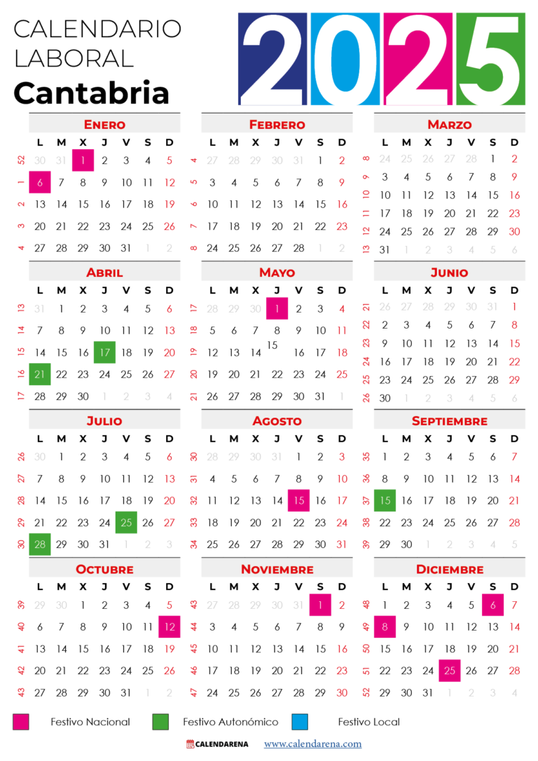 Calendario Laboral 2025 Cantabria Pdf