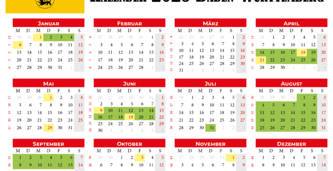 kalender 2025 baden-württemberg pdf