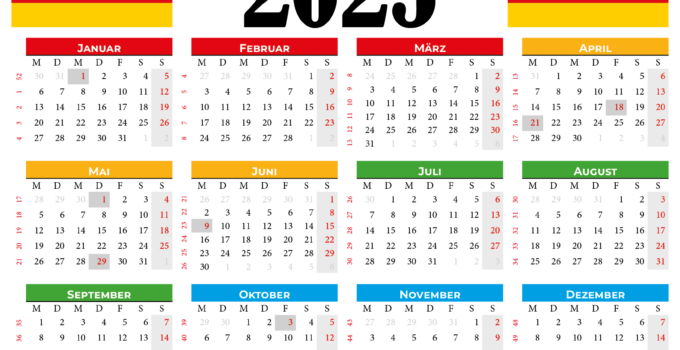 kalender 2025 mit feiertagen Deutschland
