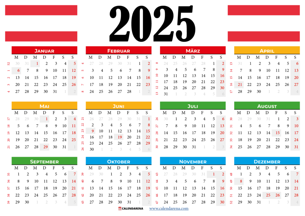 Kalender 2025 österreich Kärnten 