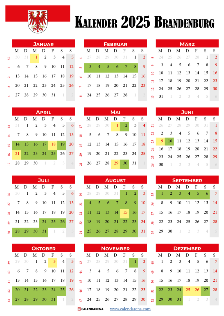 Kalender 2025 Und Schulferien In Brandenburg: Alles, Was Sie Wissen Müssen