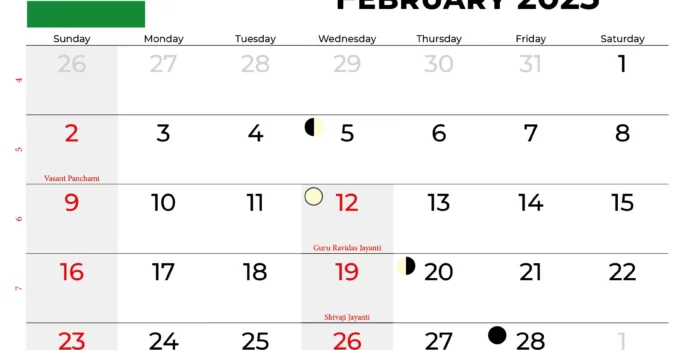 February 2025 Calendar India