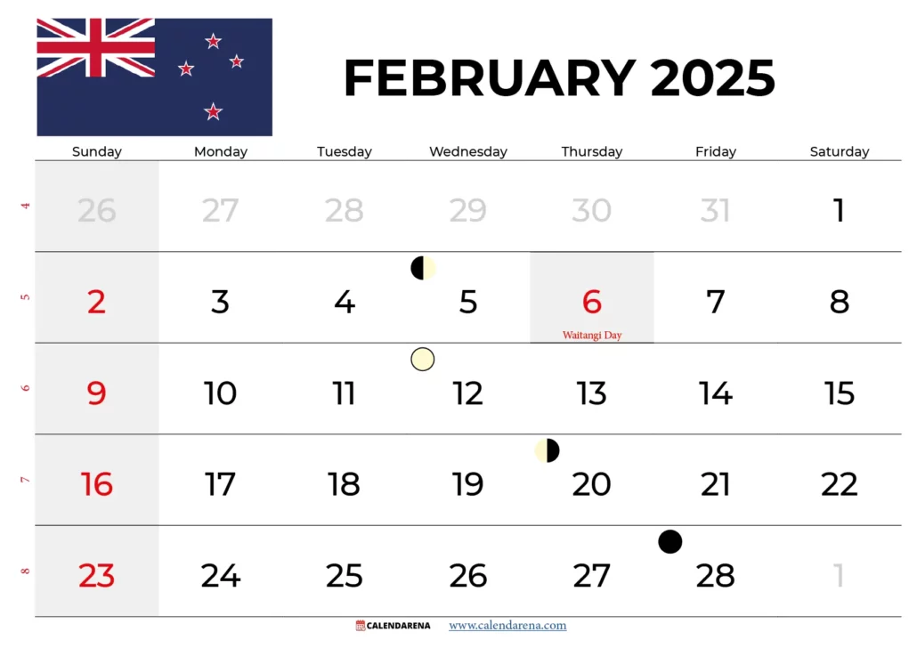 February 2025 Calendar Nz