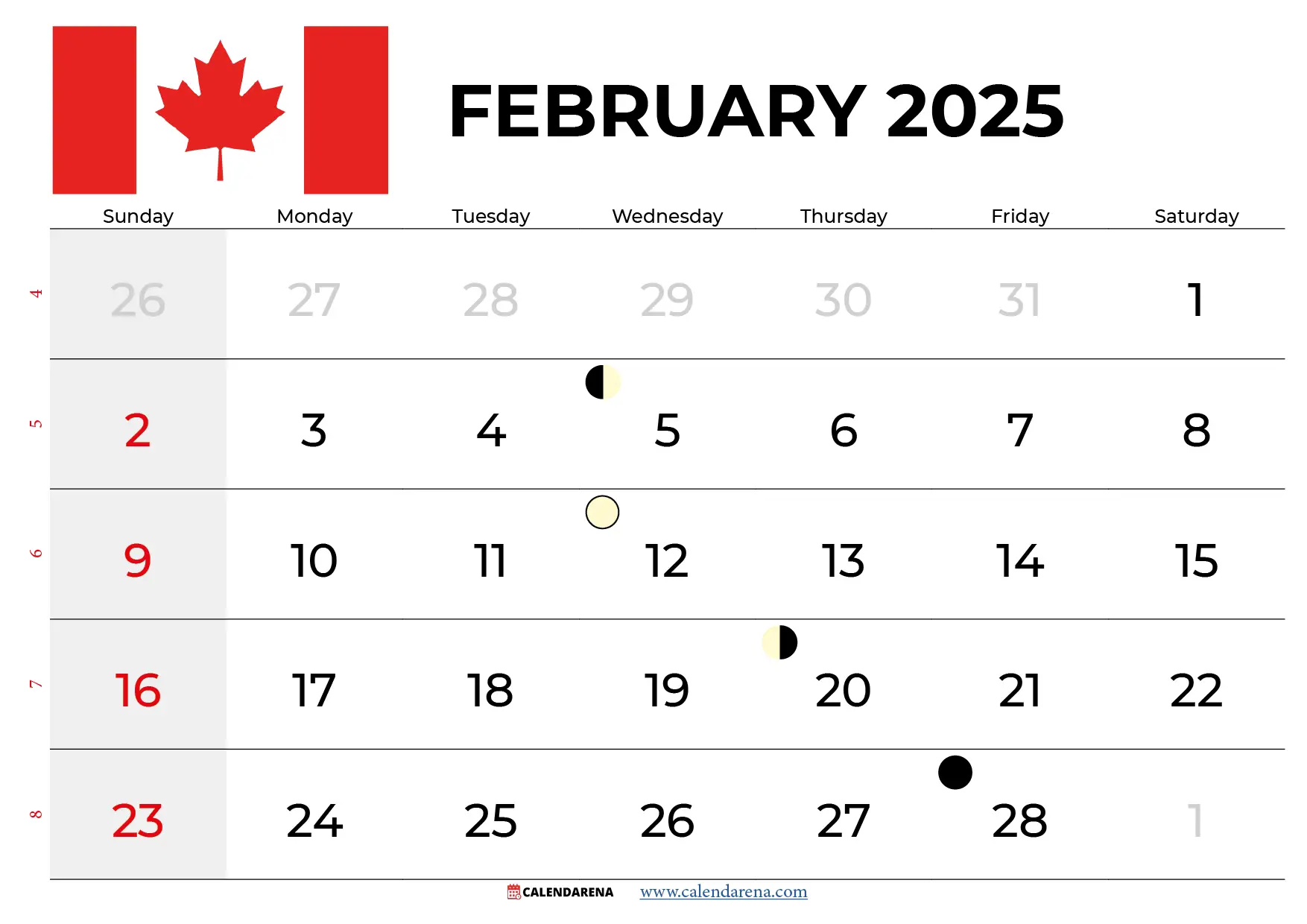 February 2025 Calendar With Holidays Canada