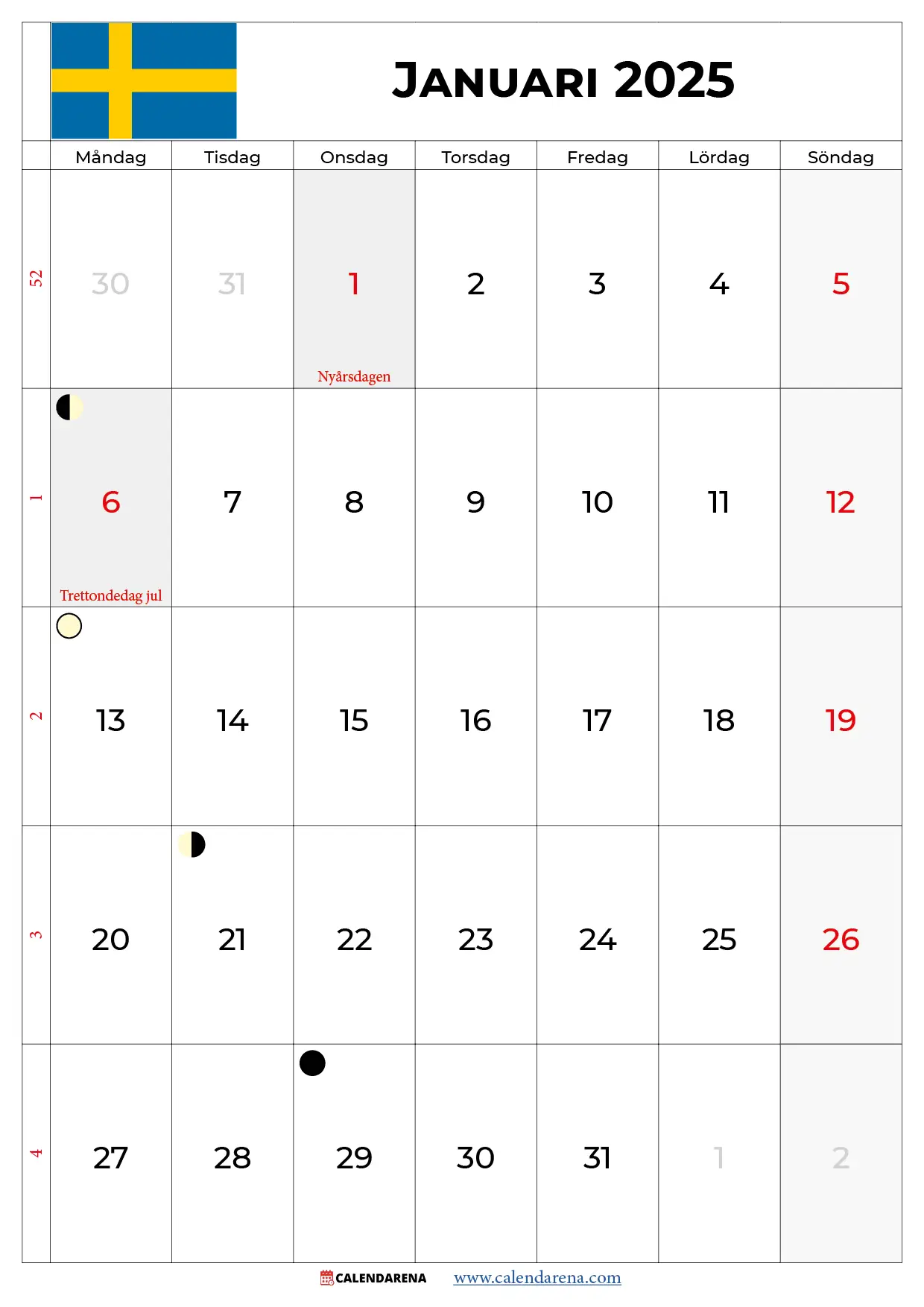 Januari 2025 Kalender