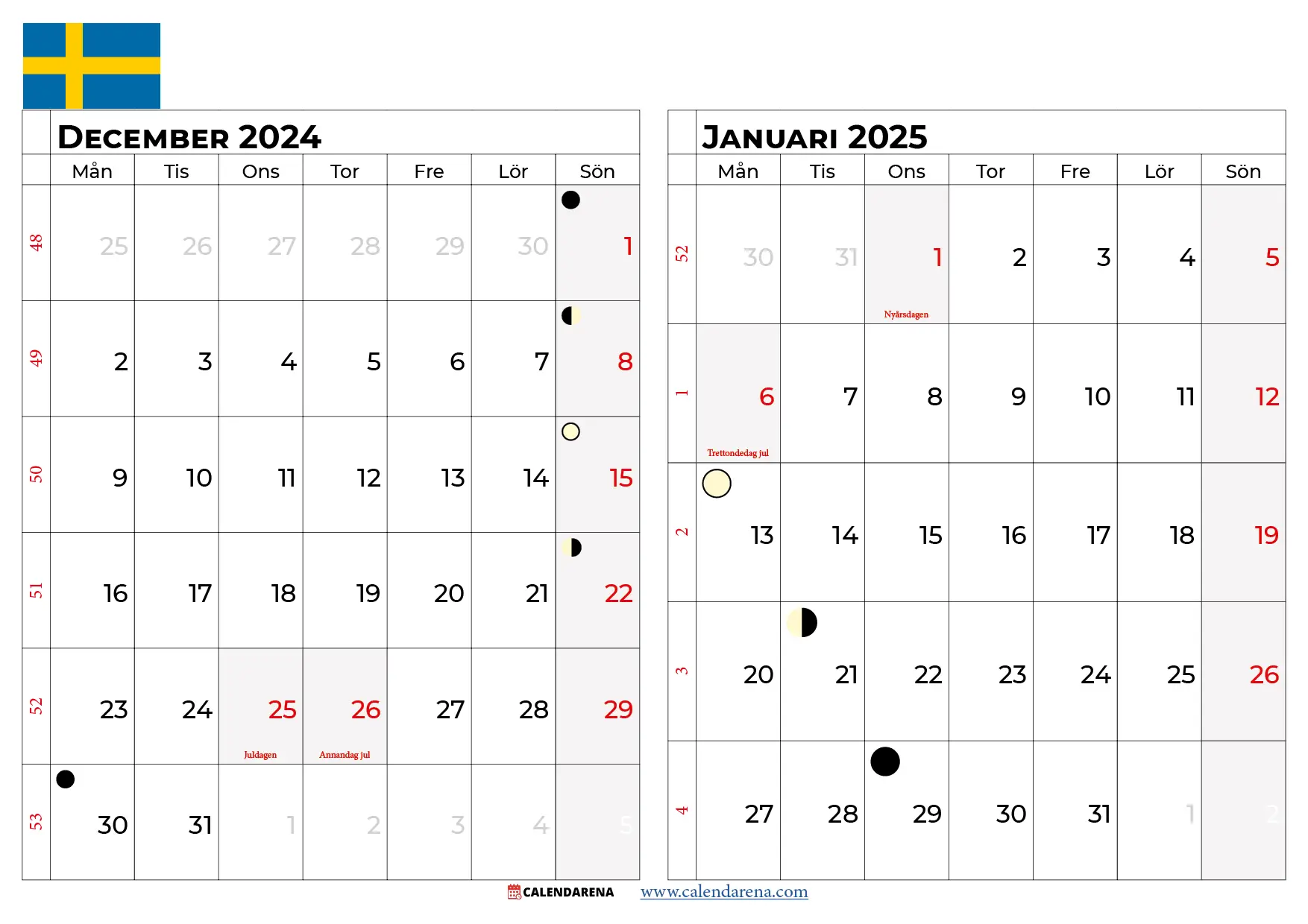 Kalender December 2024 Januari 2025