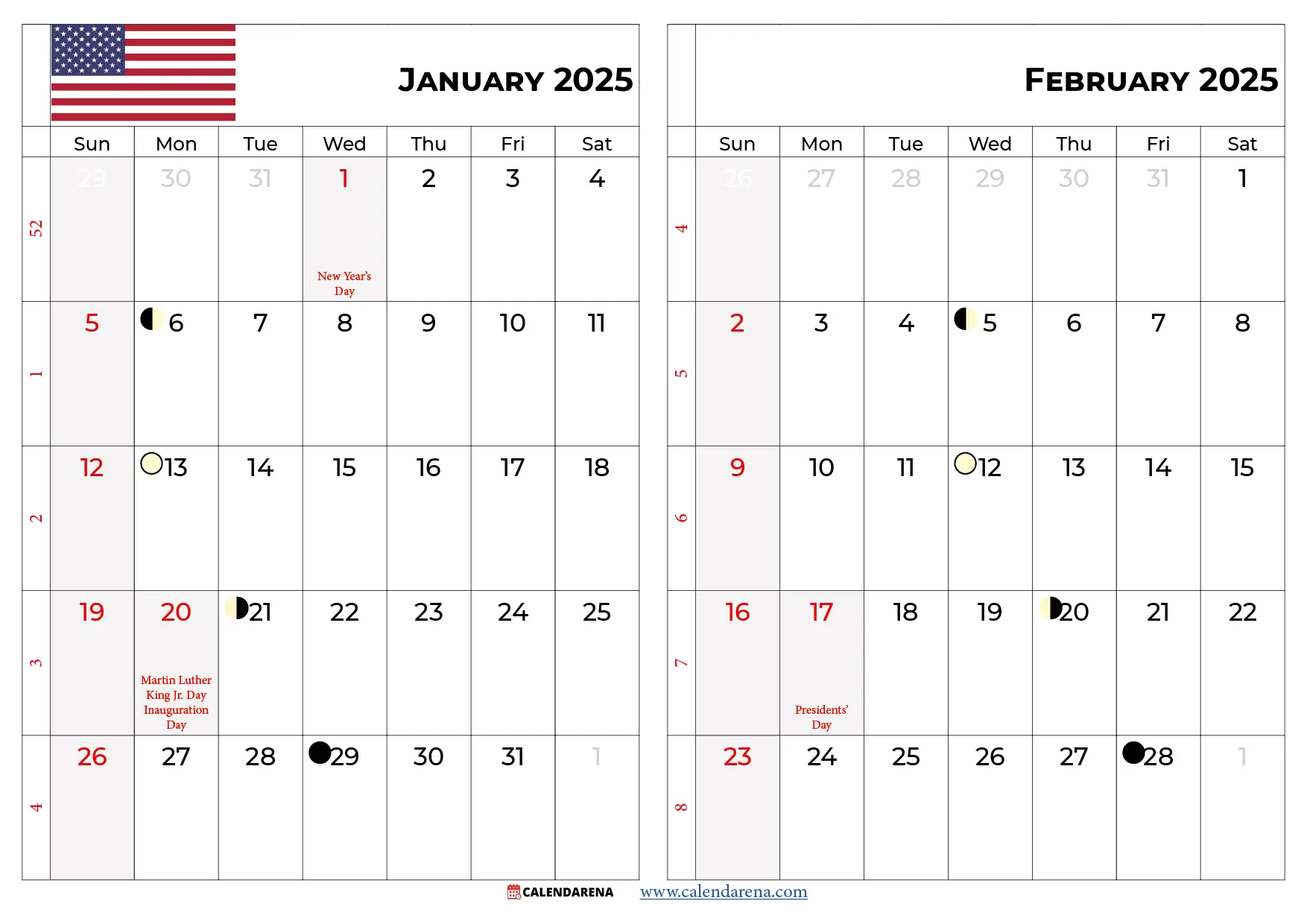 February 2025 Calendar With Holidays