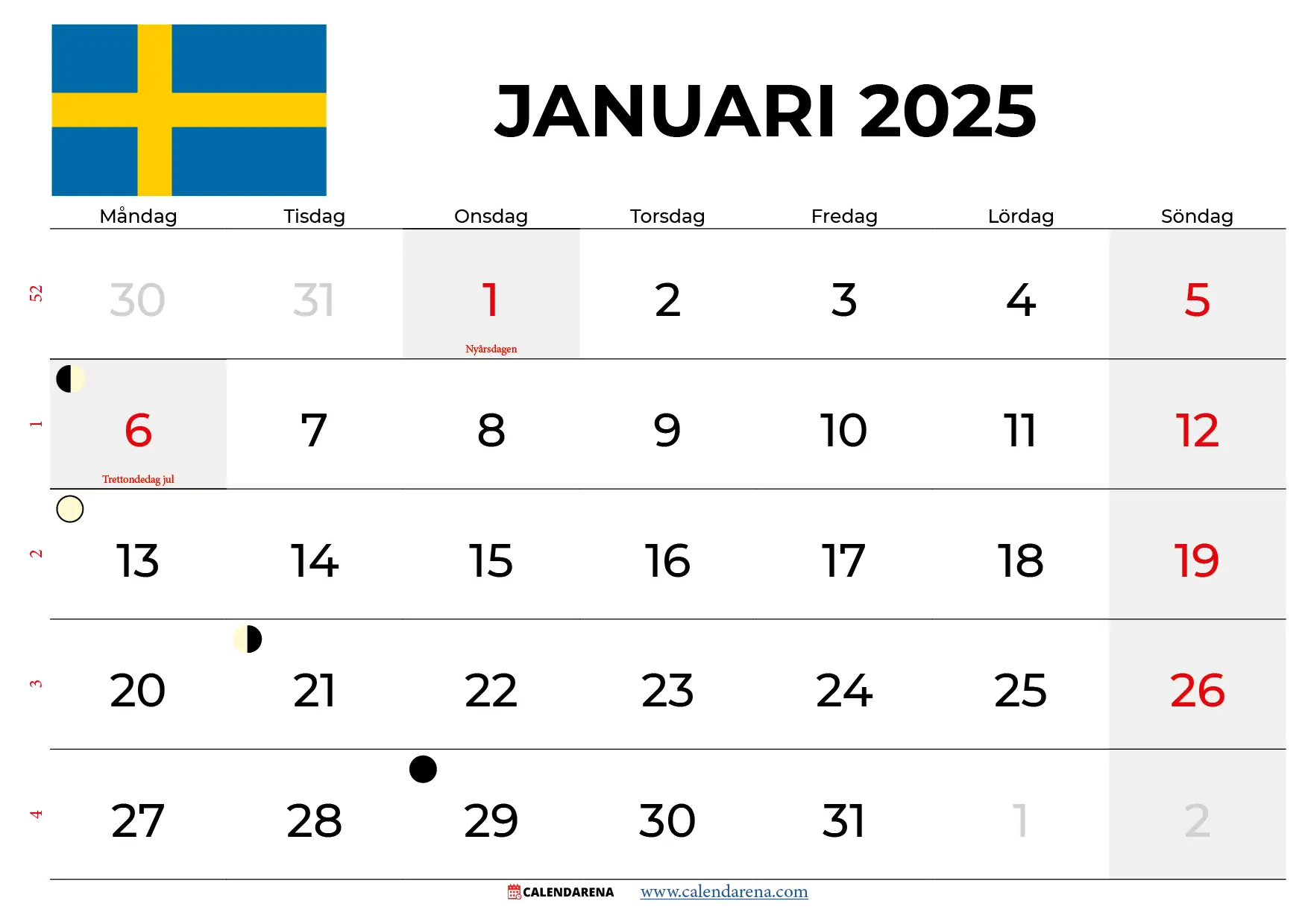 kalender januari 2025
