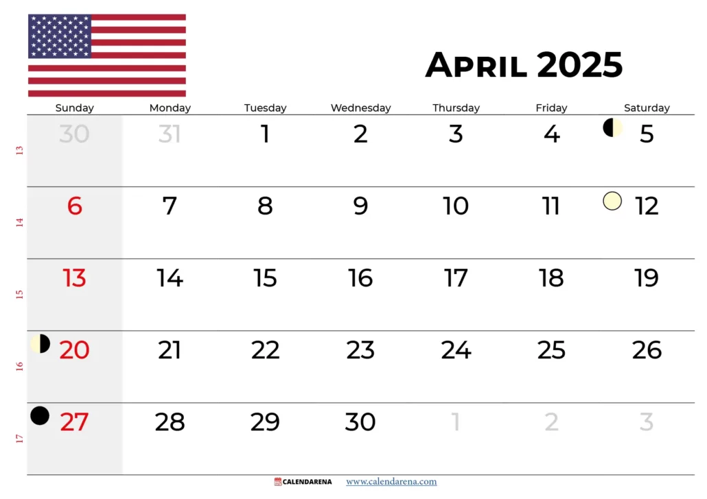 April 2025 Calendar With Holidays