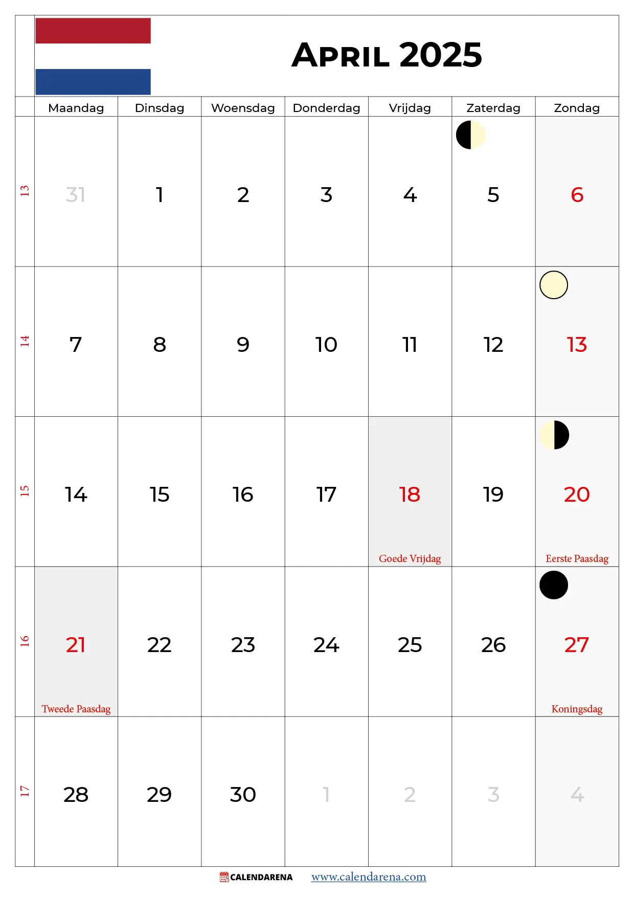 April 2025 Kalender