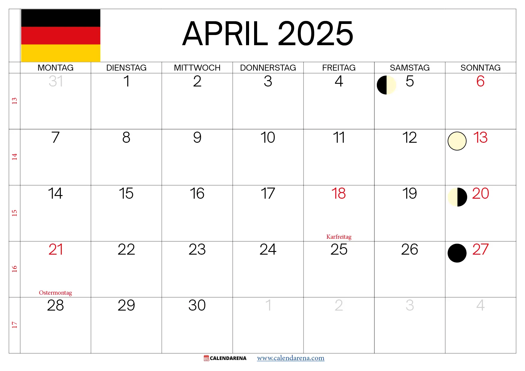 April 2025 Kalender