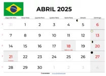 Calendario Abril 2025