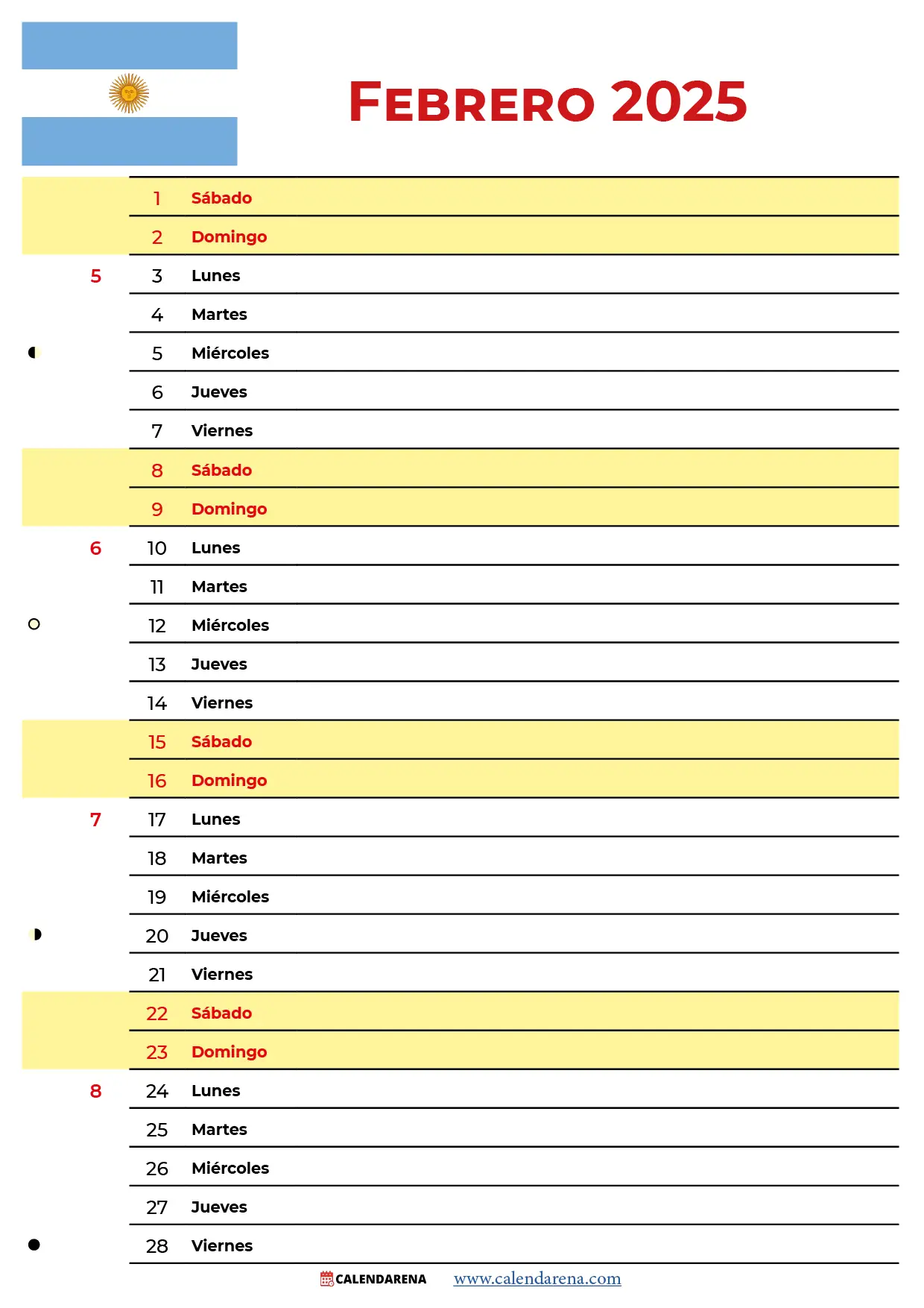 Calendario De Febrero 2025 Argentina