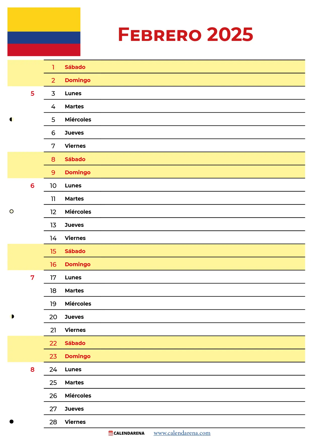 Calendario De Febrero Del 2025 Colombia