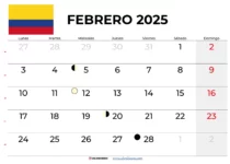 Calendario Febrero 2025 Colombia